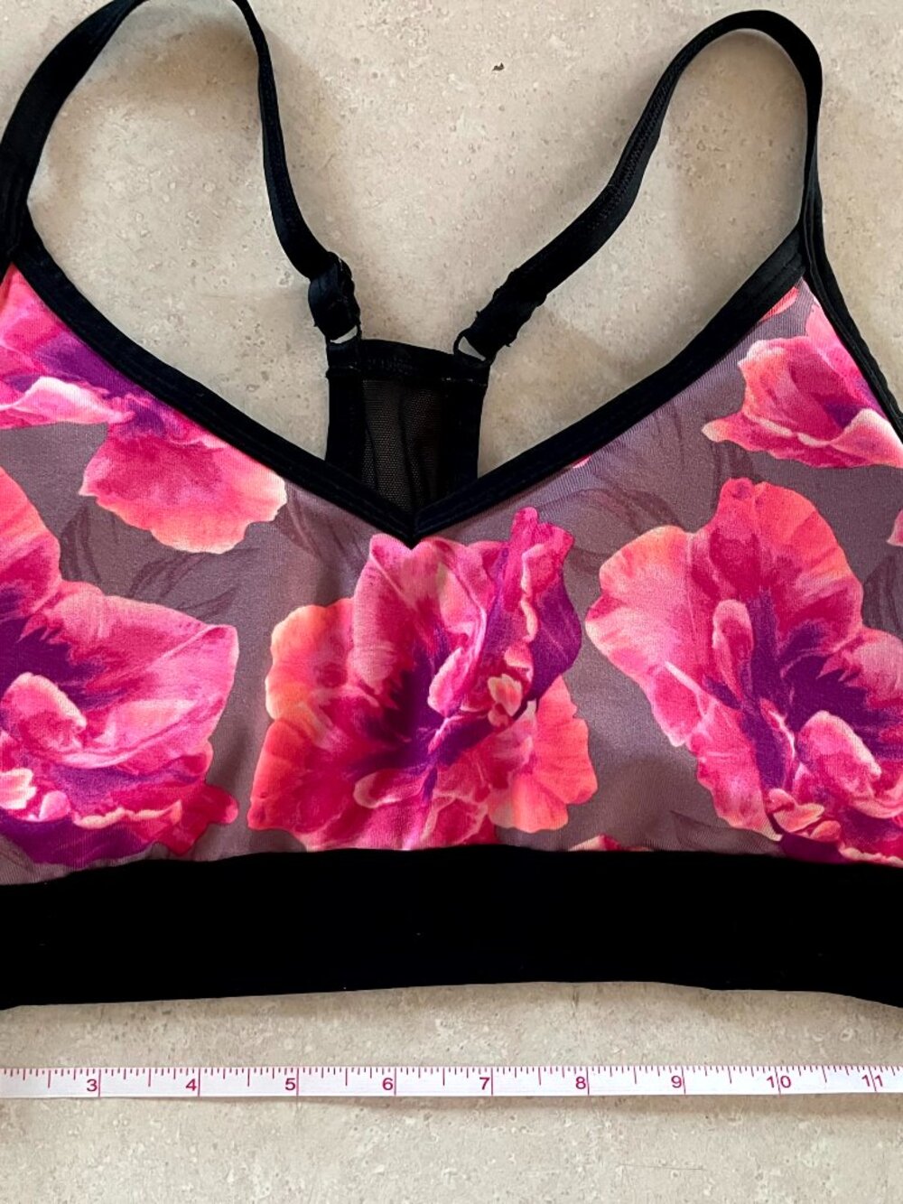 Victoria's Secret Pink Sport Bra Women Large Ultimate Lightly Lined Pink Floral